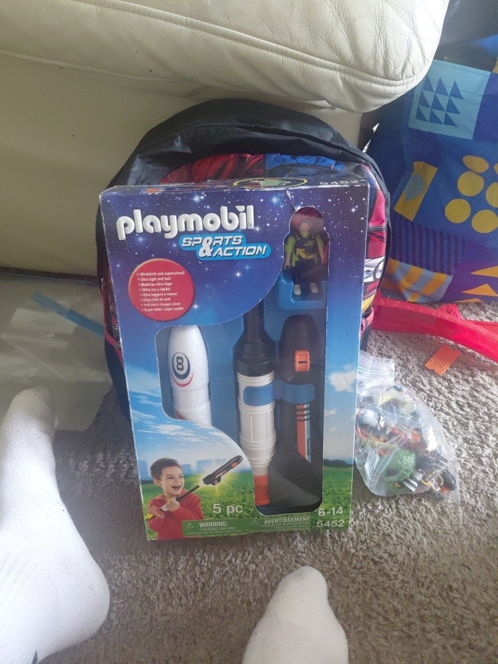 Playmobil Sports & Action Rocket Launcher Playset - Blue and White